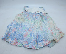 Rare Editions Girls Dress Size 6 Floral Blue Spaghetti Strap Cotton Bib CUTE