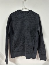 Lululemon Men's Large End State Pullover Wool Blend Sweater Graphite Navy Black