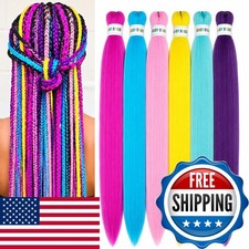 ItsUHair Pre-Stretched Braiding Hair 26inch 6pcs Rainbow Colored Extensions