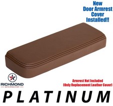 Ford F-250 2016 F-350 Platinum Ed - Cubierta de reposabrazos de cuero para puerta lateral del conductor, marrón