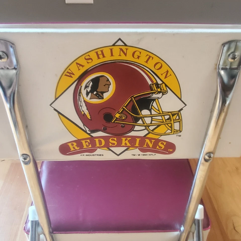 Винтажный складной стул Washington Redskins Commanders 1993 NFL подушка-отбеливатель - Изображение 2 из 4