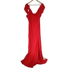 ASOS DESIGN Tall cap sleeve strappy open back bias maxi dress in red