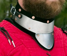 Stainless Steel&Leather Gorget delivers GREAT Protection SCA/WMA medieval combat