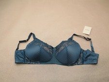 NWT 36DD Amoena Womens Navy Blue Lined Wireless Back Closure Mastectomy Bra 10L