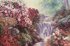 *Fantasy Waterfall* By Shaefer/Miles Lithograph Poster 24X36