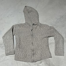Aran Crafts Kids Youth SZ XS 100 Merino Wool Full Zip Sweater Hooded Ireland