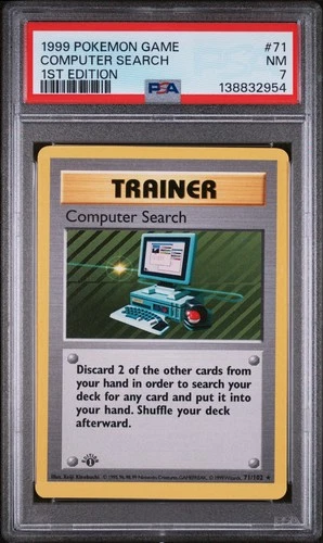 1999 POKEMON BASE SET 1ST EDITION #71 COMPUTER SEARCH PSA 7