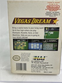Vegas Dream  1989 NES Box only With  Styrofoam & Case