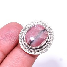 Rhodochrosite - Argentina Designer Handmade 925 Sterling Silver Ring s.7 Sku33