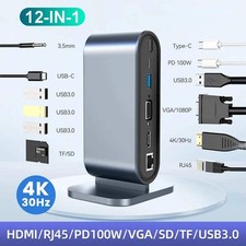 USB C Docking Station PD 100W USB C HUB Type C to HDMI-Compatible Adapter 4K 30H