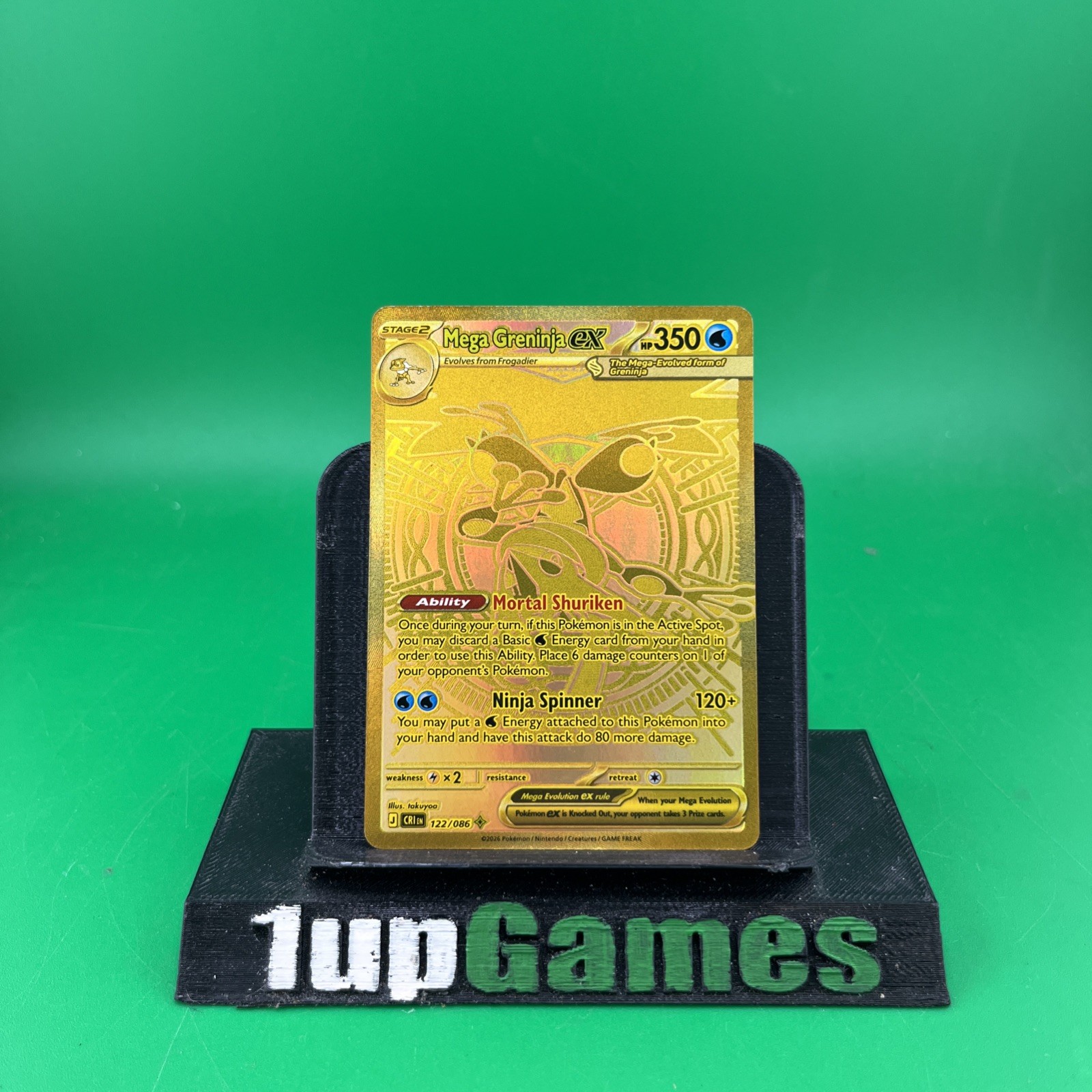Pokemon Chaos Rising Mega Greninja Ex Mega Hyper Rare 122/086 English Gold TCG