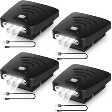 4 Pcs LED Clip on Cap Lights USB Rechargeable Cap Flashlight Clip Adjustable ...