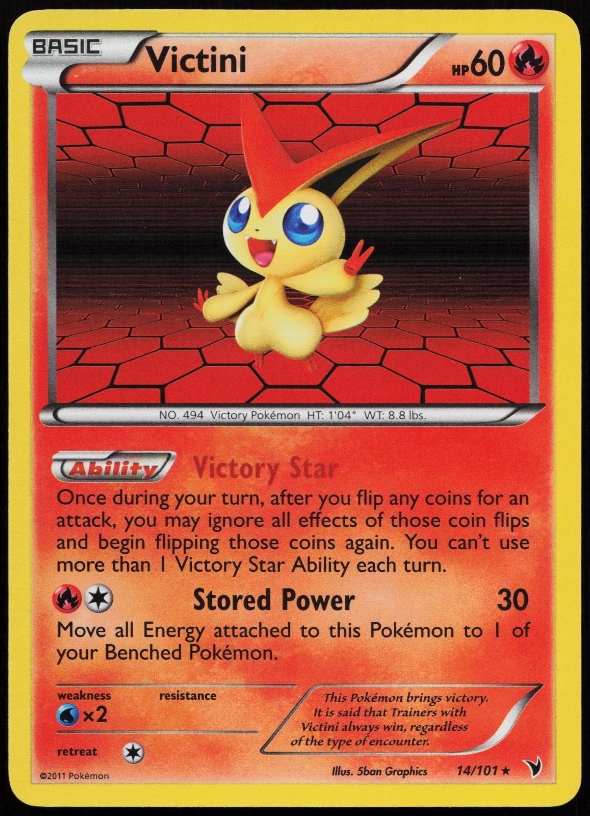 Victini 14/101 Holo Rare Noble Victories Pokemon Holo Lightly Played