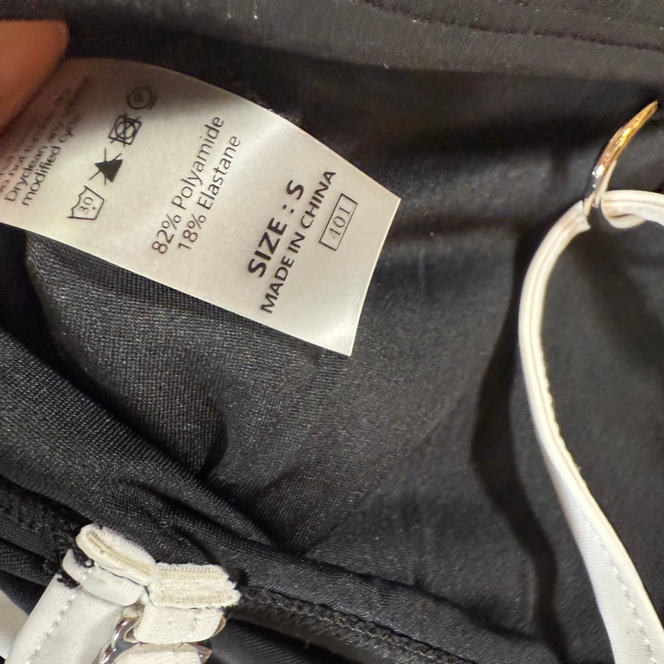 Traje de baño Tankini negro blanco para niñas talla S poliamida 2 piezas elastano Foto 4 de 4