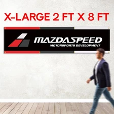 Mazdaspeed Banner Flag Big 2x8 ft Mazda Speed Racing Mechanic Garage Motorsports