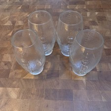 Set of 4 Glass Football Glasses. Used No Box Very Good Condition