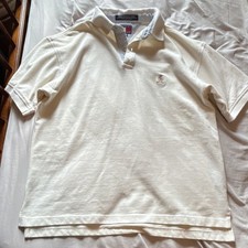 Vintage Tommy Hilfiger Men s L Crest Logo Polo Shirt Butter Yellow Classic 90s