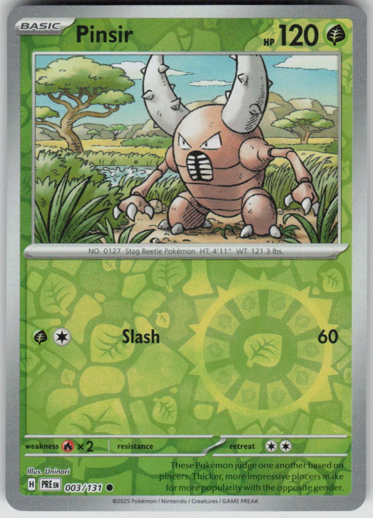 Pokemon Pinsir (Master Ball Pattern) Common SV: Prismatic Evolutions 003/131 NM