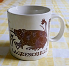 TAYLOR & NG Coffee Mug LA GRENOUILLE Frog Fairy Brown 1978 Vintage French Design