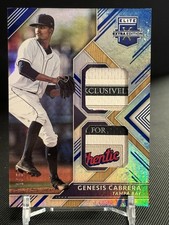 GENESIS CABRERA 2018 Panini Elite Extra DUAL Jersey LAUNDRY TAG LOGO PATCH #1 /5
