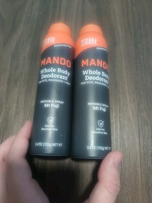 Mando Whole Body Deodorant Mt Fuji 3.6 Oz X 2 Invisible Spray 72 Hour Men 