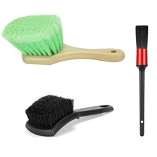 Wheel Rim Tire Brush Set, Soft Stiff Bristle Wash Cleaning Supplies Kit f...