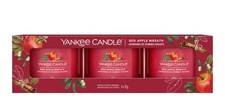 Image of Yankee Candle Red Apple Wreath Filled Votive Candle Gift Set 37g x 3