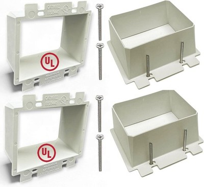 iMBAPrice BE2-2 2-Gang White Electrical Box 2 Gang, Extender