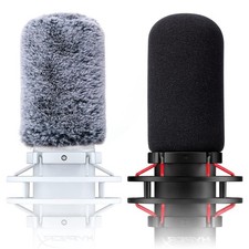 Microphone Windscreen Quad Cast Pop Filter, QuadCast Filter Furry Foam