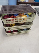 Cotton Embroidery Thread Lot w/ Storage Container and Box