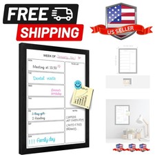 Weekly Dry Erase Whiteboard Calendar, 15.7"x11.8" Magnetic Surface Memo Board...
