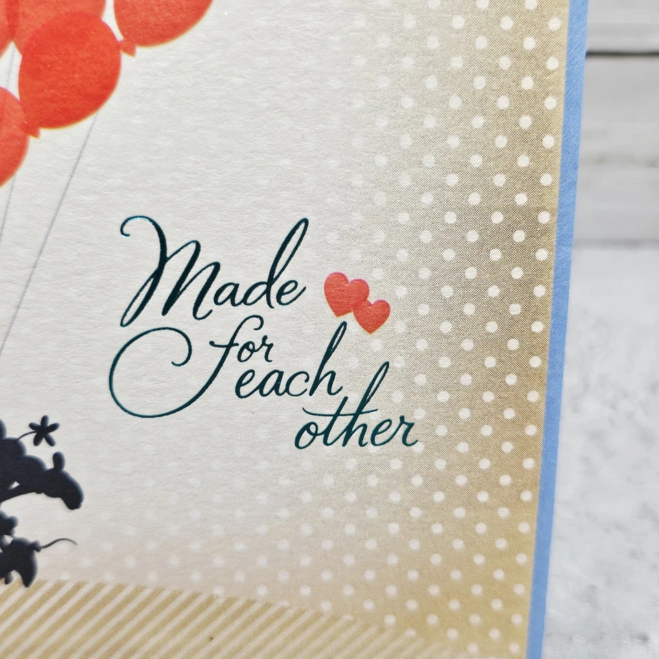 Hallmark Anniversary Greeting Card 5x7 Mickey Minnie Mouse Balloons Glitter - Image 2 of 4