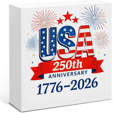 250Th Anniversary USA Decorations, 4Th of July Patriotic Wooden Sign Decor, 250T