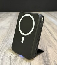 Magnetic Wireless Power Bank 10000mAh Built-in Cables Foldout Stand LED NEW