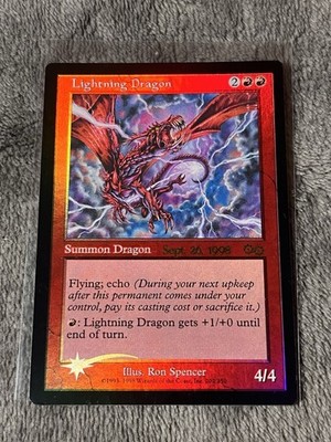 Lightning Dragon Urza's Saga 1st FOIL Pre-Release Promo Magic MTG