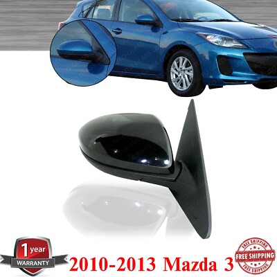 Mirror Paintable Power Glass Passenger Side For 2010-2013 Mazda 3