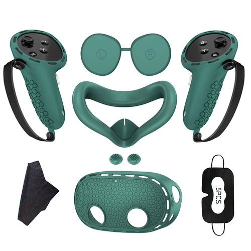 Silicone Cover Set Controller Grips VR Shell Cover for Meta Quest 3S (Green) - Afbeelding 7 van 11