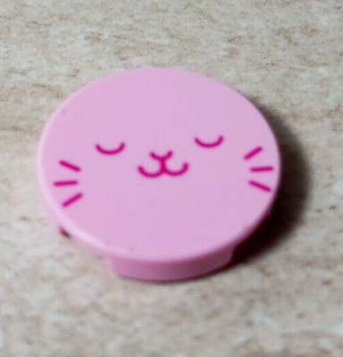New LEGO Cat Tile Printed Face Pink Sleeping Happy Peaceful Kitty Kat Friends
