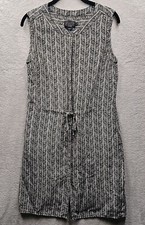 Pendleton Midi Dress Womens S Black Silk Sleeveless Button Belted Resort Wear 