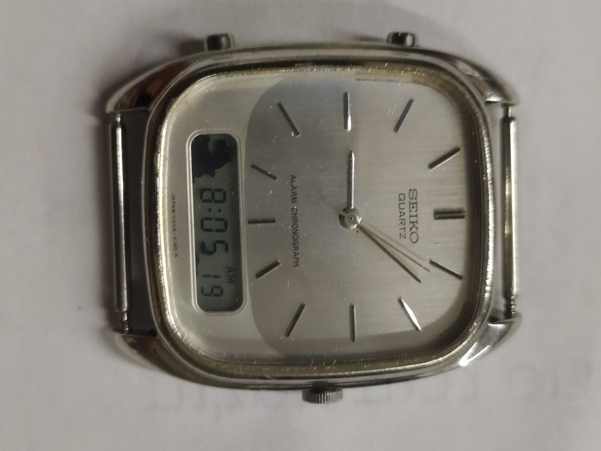 SEIKO ANALOG DIGITAL ALARM CHRONOGRAPH WATCH H449-5100 Japan work