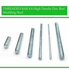 6mm to 24mm Threaded Bar 8.8 High Tensile Zinc Rod Studding Studs