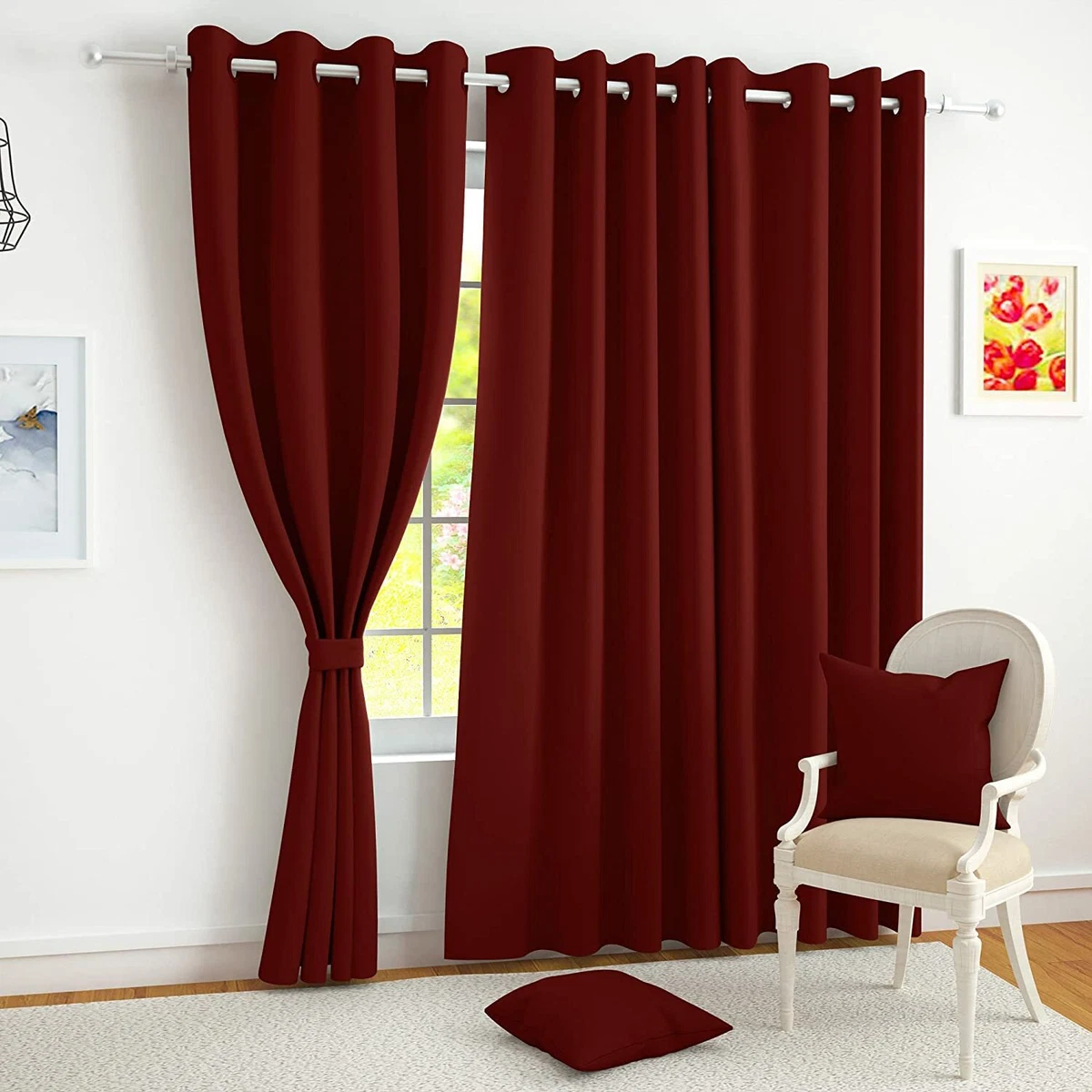 Maroon curtains clearance