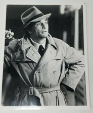 Peter Falk Headshot Photo Columbo Trench Coat Black and White Vintage 
