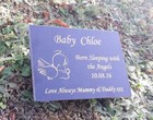 granite memorial plaque grave marker angel motif