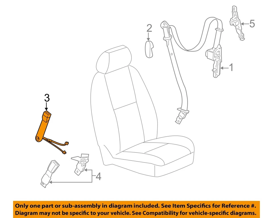 Used Front Left Seat Belt Front fits: 2007 Chevrolet Silverado 1500 pickup bucke - Image 3 of 4
