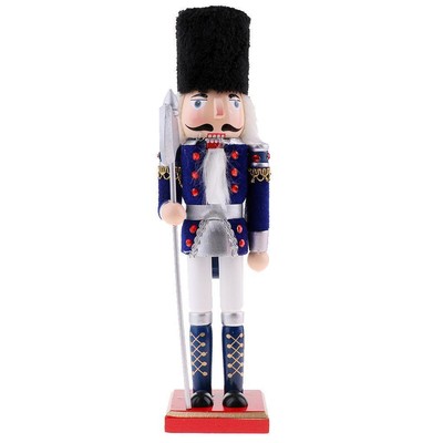 30 cm Holz Nussknacker Solider Figuren Modell Puppe Puppe Spielzeug Wohndeko blau