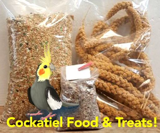 Cockatiel or Love Bird Food Treats 5Lbs Feed 8oz Millet, Calcium