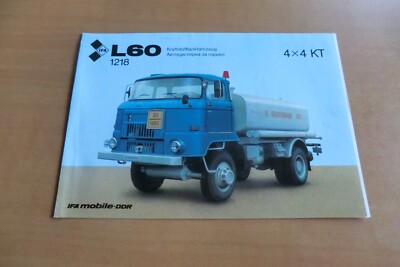 DDR Messe-Prospekt L60 4x4 KT Kraftstofftankfahrzeug Allrad IFA mobile 1988/89