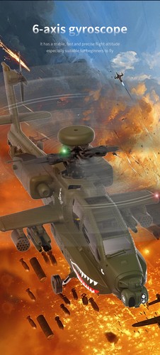 YXZNRC F11 AH-64D Apache 6-Axis Gyro 2.4G 6CH 3D RTF RC Helicopter 2 Battery - Picture 19 of 23