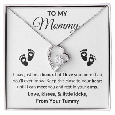 Mommy To Be Baby Feet Necklace Pregnancy Gift Baby Shower Gift, Expecting mom